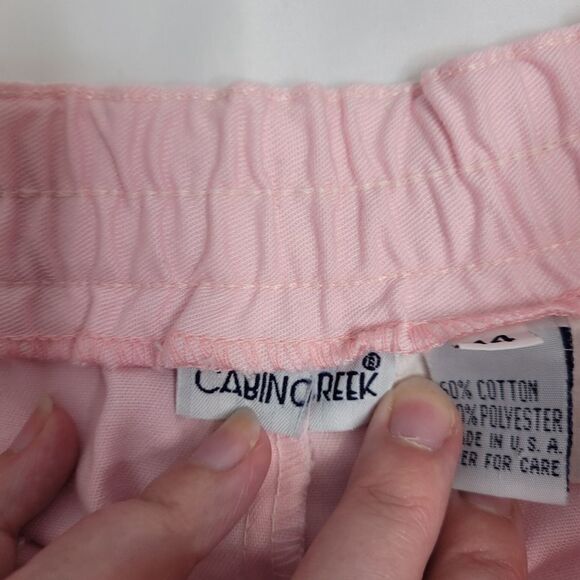 VINTAGE 90s shorts high rise pastel‎ pink midi L - Picture 8 of 12